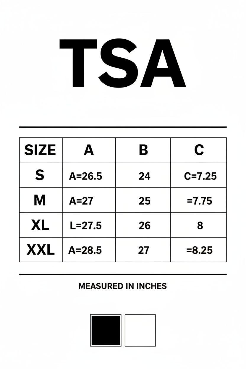 TSA Size Chart