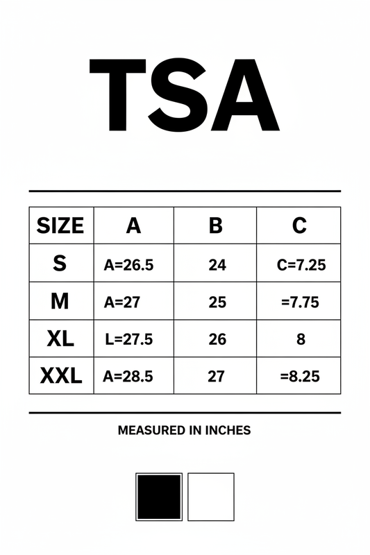 TSA Size Chart