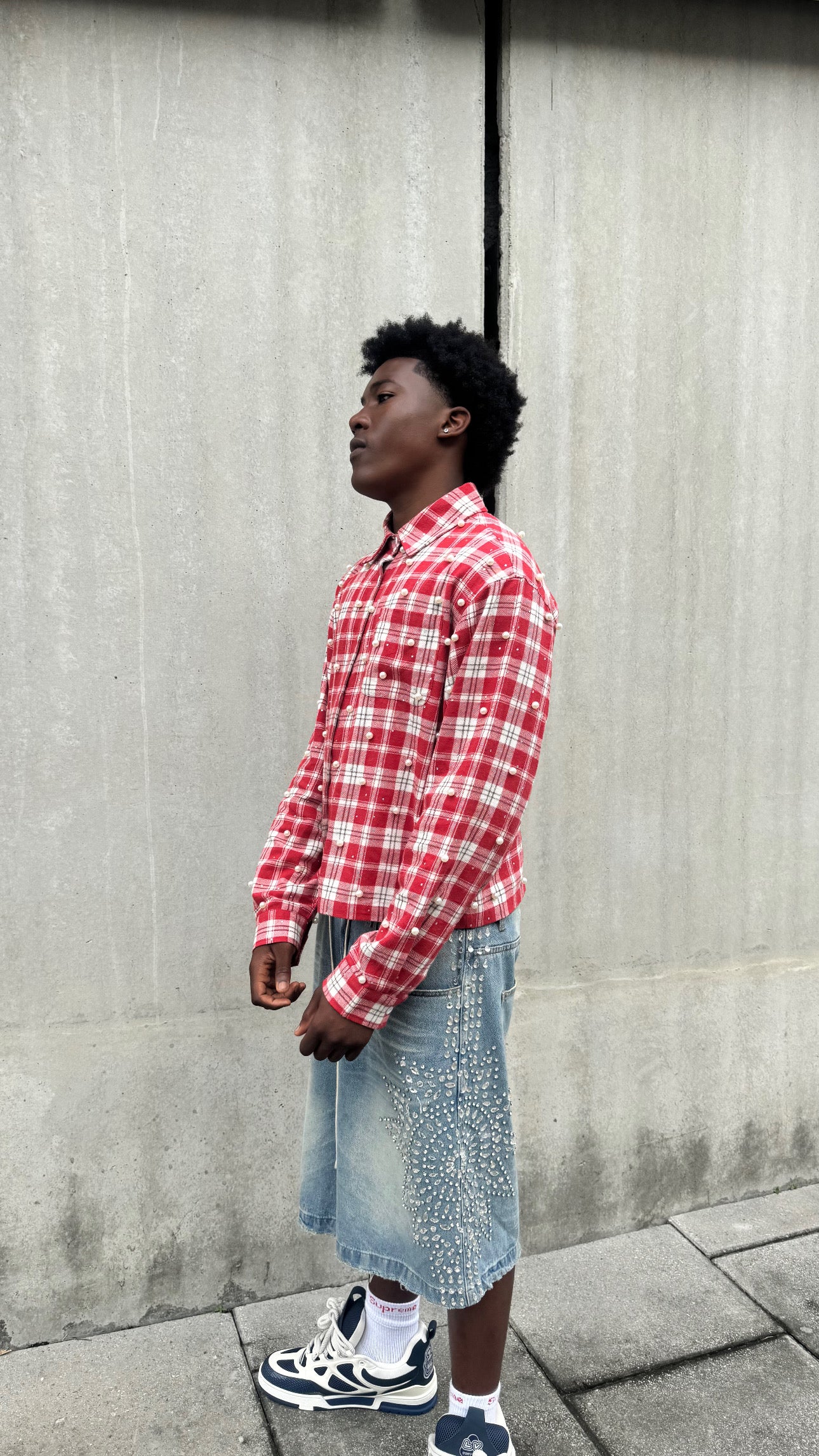 TSA PEARL RHINESTONE FLANNEL