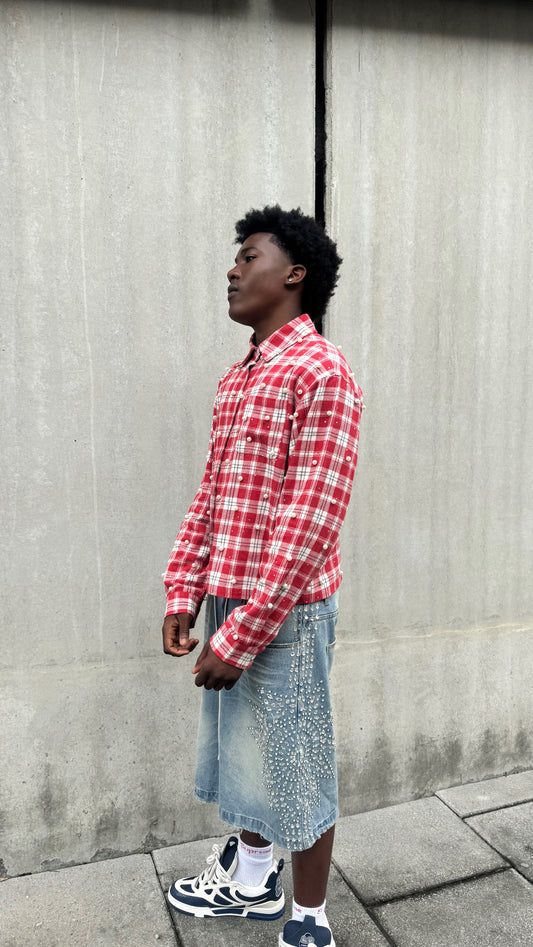 TSA PEARL RHINESTONE FLANNEL