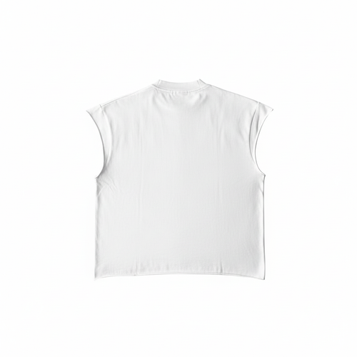 White Sleeveless Tee Back View